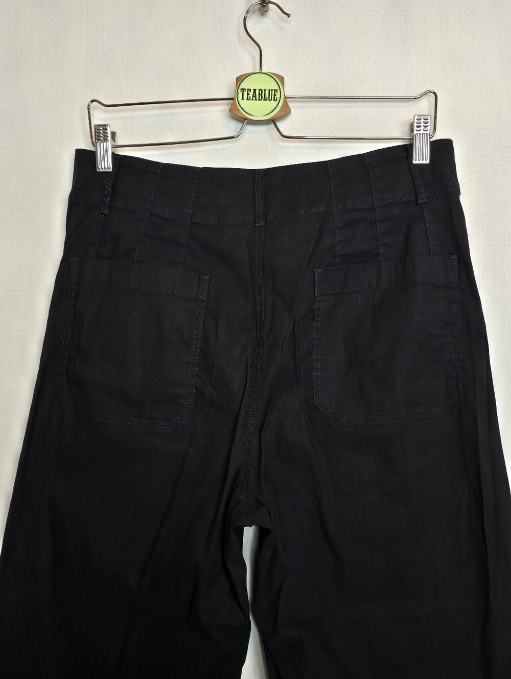 Maeve The Colette Pants Black Wide Leg Cropped High Rise Size 31 Magic Fabric - Picture 9 of 13